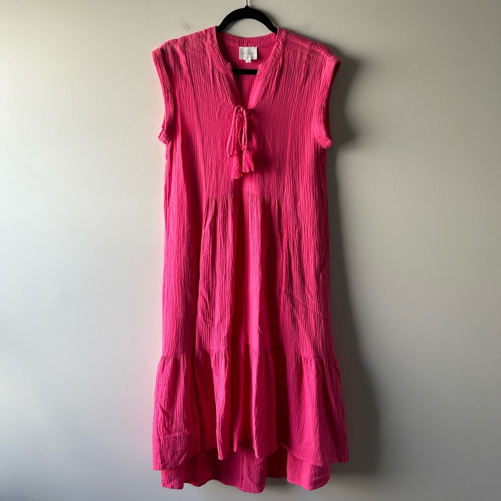 Sundays pink 100% cotton midi/maxi dress
